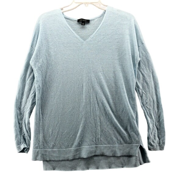 Ann Taylor Linen Blend Lightweight Sweater Top Womens Medium Beach Tropical Boho - Picture 1 of 10